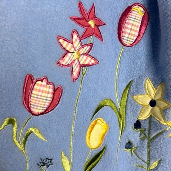 Vintage Northern Reflections Blue Spring Fleece Cardigan Jacket Small - Picture 4 of 8